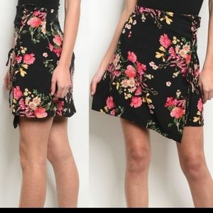 Lace-up Faux Wrap Skirt